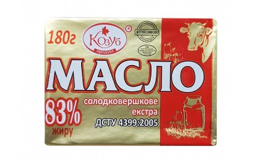 масло фасованное 83 % 180 г Козуб